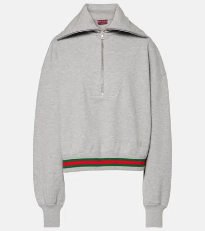 GUCCI WEB COTTON JERSEY SWEATSHIRT