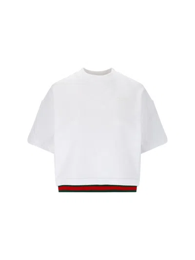 GUCCI 'WEB' CROP T-SHIRT