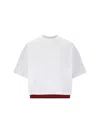 Gucci Crop Cotton Sweatshirt With Web Profiles In White