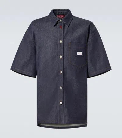 Gucci Jeanshemd Web In Blau