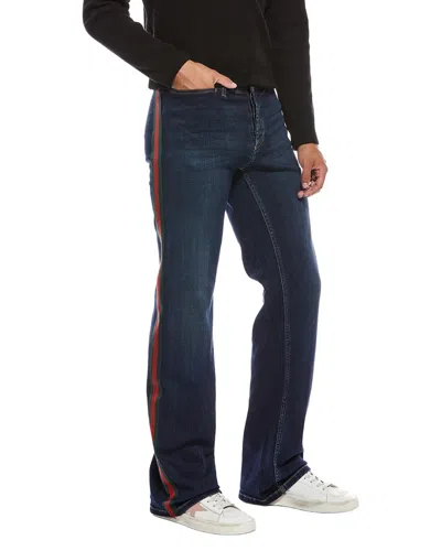 Gucci Web Denim Pant In Animal Print