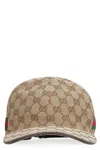 Gucci Web Detail Baseball Cap In Beige