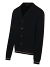 Gucci Crochet Cardigan With V Neck And Striped Hem