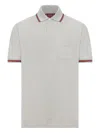 Gucci Grey Polo Shirt With Web Details And Logo Lettering On The Front In Wool Blend Man In White