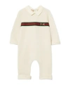 Gucci Web-detail Cotton Romper In White