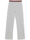 Gucci Web-detail Cotton Sweatpants In Grey