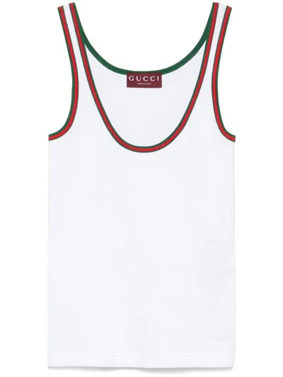 Gucci Web Detail Cotton Tank Top