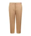 Gucci Web-detail Cotton Trousers In Nude