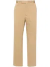 Gucci Cotton Trouser With Web Band Detail In Brown
