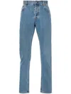 Gucci Web-stripe Tapered Jeans In Clear Blue