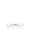 Gucci Web Detail Hexagonal-frame Glasses In Nude