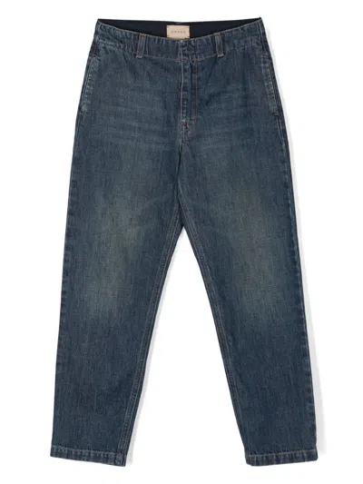 Gucci Kids' Web-detail Jeans In Blue