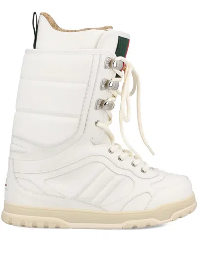 Gucci High-top Leather Boots Featuring Metal Eyelets In Multi