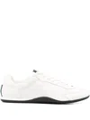 Gucci White Calf Leather Bos Taurus Low Top Sneakers In White