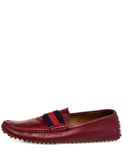 Pre-owned Gucci Web-detail Loafers
