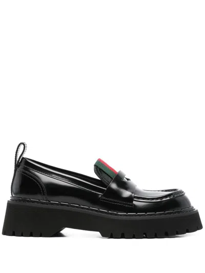 Gucci Women's Loafer With Web In Black