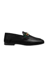 Gucci Black Web Interlocking G Loafers In Black