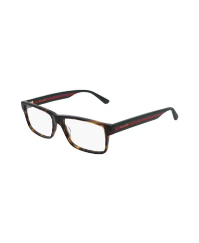 Gucci Web Detail Rectangular-frame Glasses In White