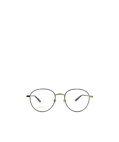 Gucci Web Detail Round Frame Glasses In White
