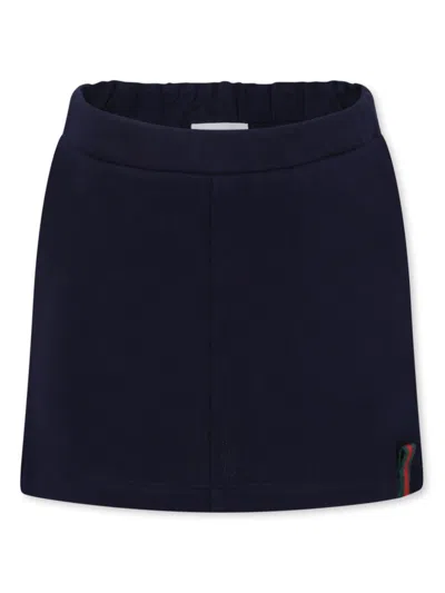 Gucci Kids' Web-detail Skirt In Dark Night Sky