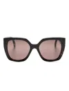 Gucci Web-detail Square-frame Sunglasses In Brown
