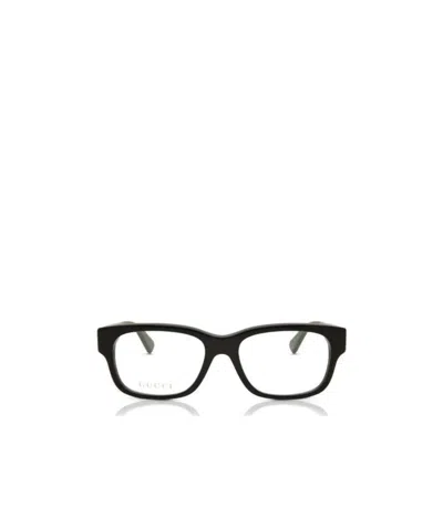 Gucci Web Detail Square Glasses In Black