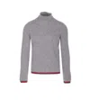 Gucci High Neck Turtleneck Sweater With Ribbed Trim In Gray