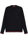 Gucci Web Detail Wool Sweater In Black