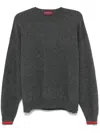 Gucci Grey Web Detail Wool Sweater