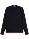 Gucci Web Detail Wool Sweater In Black