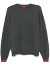 Gucci Wool Sweater Web Detail In Gray