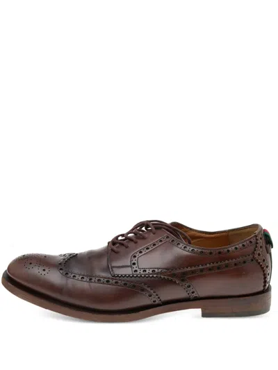 Pre-owned Gucci Web-detailed Brogues