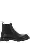 Gucci Black Leather Ankle Boot With Web Detail Men