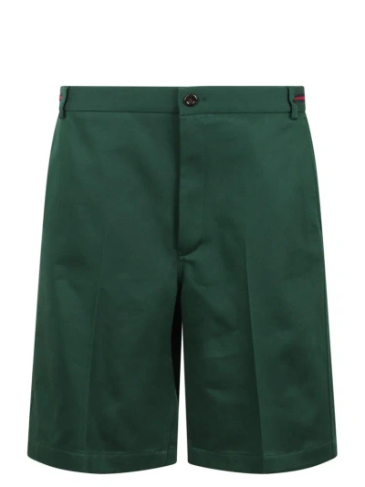 Gucci Web Detailed Shorts In Green