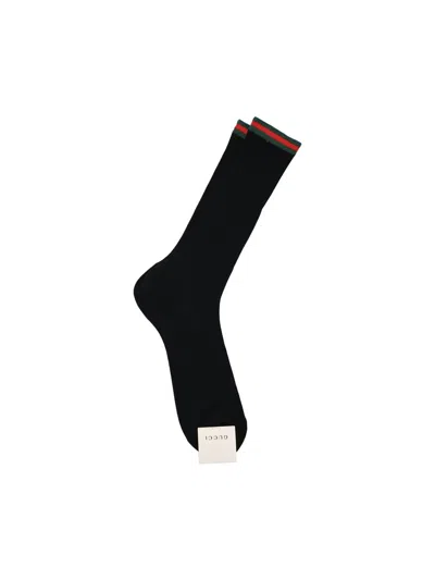 Gucci Web Detailed Socks In Black