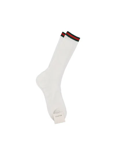 Gucci Web Detailed Socks In White