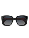 Gucci Web-detailing Sunglasses In Black