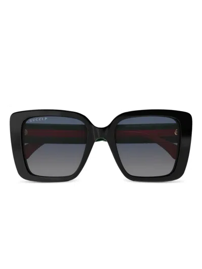 Gucci Web-detailing Sunglasses In Black