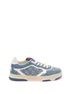 Gucci Denim Fabric Sneakers With Monogram Pattern In Blue