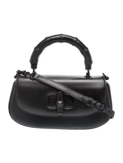 Pre-owned Gucci Web  Bamboo Diva 2025 In Black