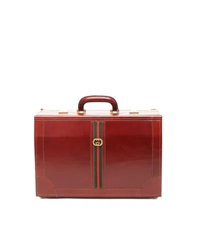 Gucci Web Hard Side Briefcase In Burgundy