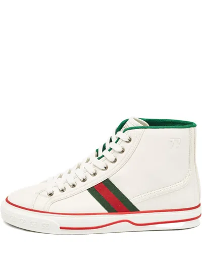 Pre-owned Gucci Web High-top Sneakers