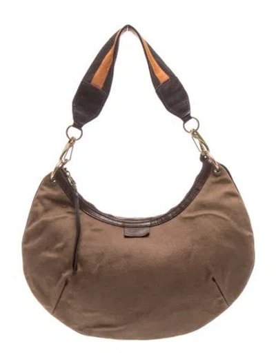 Pre-owned Gucci Web Hobo Bag In Brown