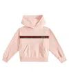 Gucci Web Horsebit Embellished Cotton Hoodie In Pink