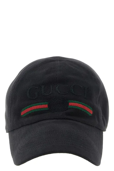 Gucci ' Web - Incrocio Gg' Cap In Black