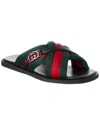 Gucci Web Interlocking G Canvas Sandal In Black