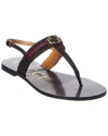 Gucci Interlocking G Canvas Sandals In Black