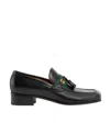 Gucci Black Web Interlocking G Loafers In Black