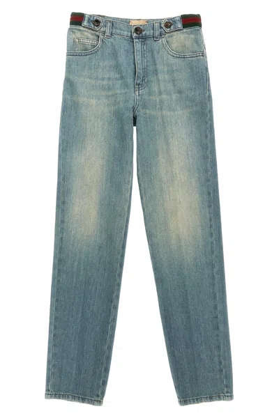 Gucci Web Jeans In Blue
