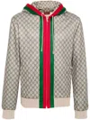Gucci Technical Cotton Blend Zip Jacket In Neutrals